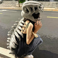 Funny Dinosaur Skeleton Plush Toy Costume Creative Dino Head Plush Dress-Up Doll Cute Gift