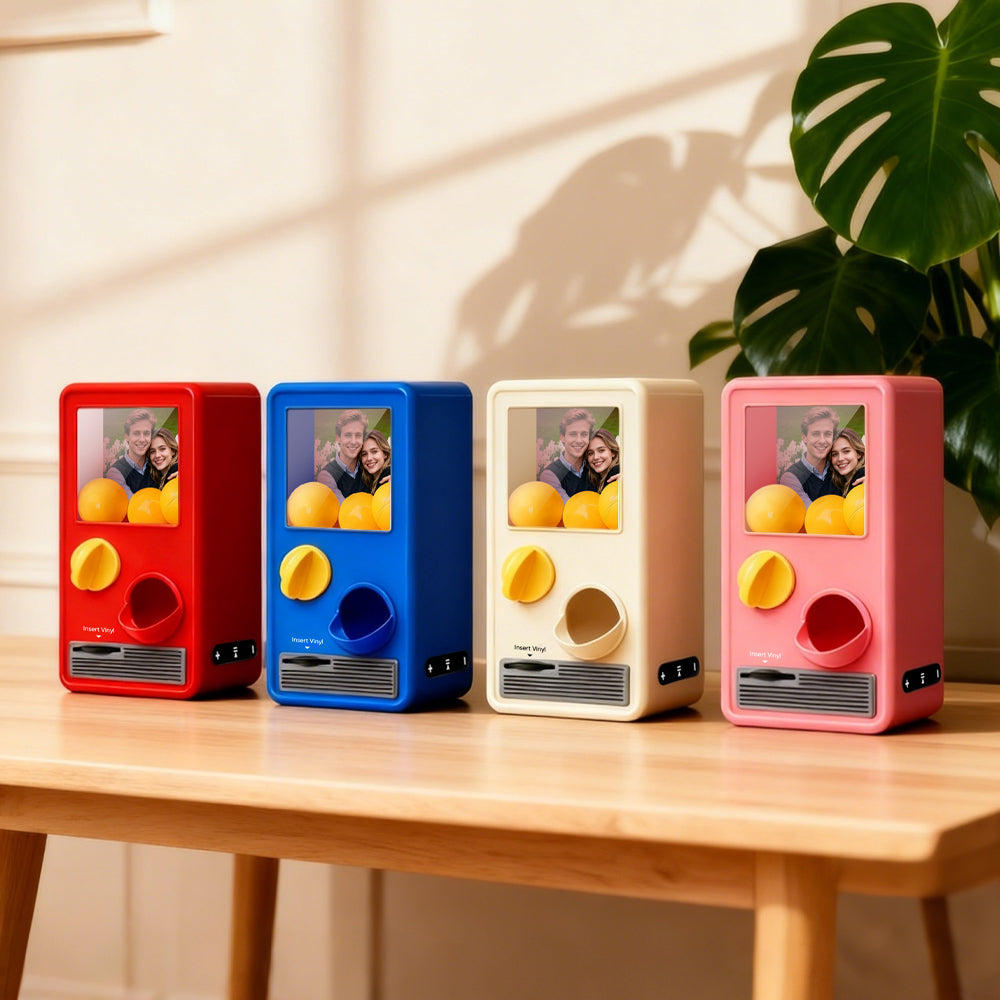 TT ALL Personalized Music and Photo Music Gachapon Machine Custom Song Mini Record Box Retro Gifts for Her Christmas Gifts