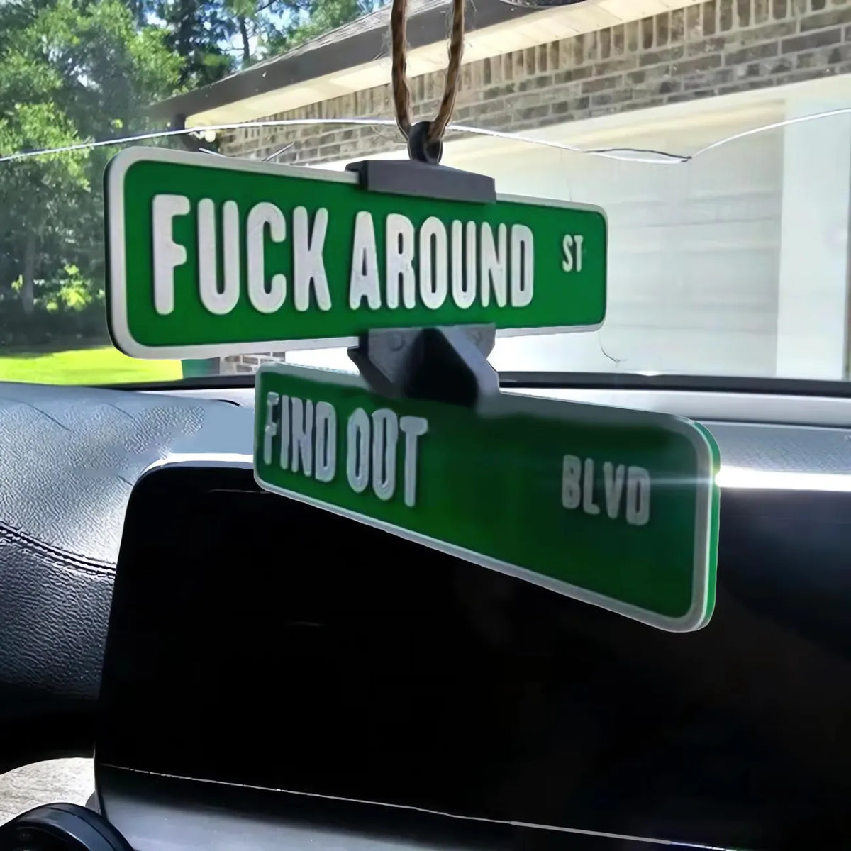 Fuck Around and Find Out Street Sign Hanger 3D Printed Funny Street Warning FAFO Sign Decoration Caraccessories Christmas Gift