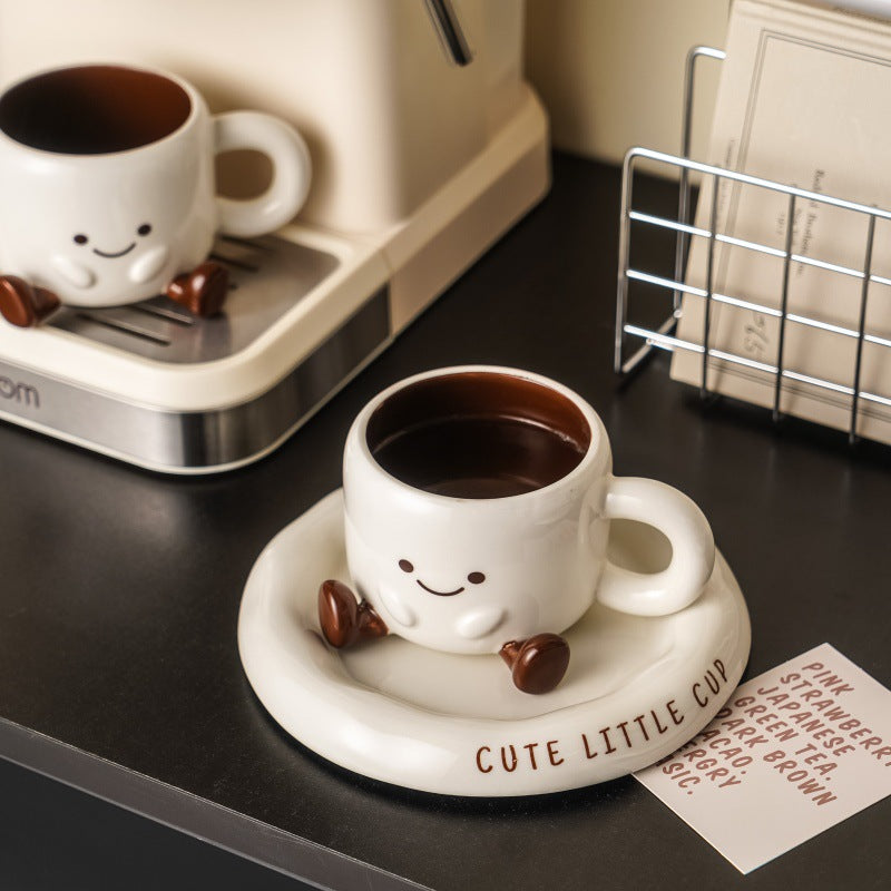 Cute Coffee Mug Adorable Ceramic Cup with Little Feet Fun Gift Home Decor