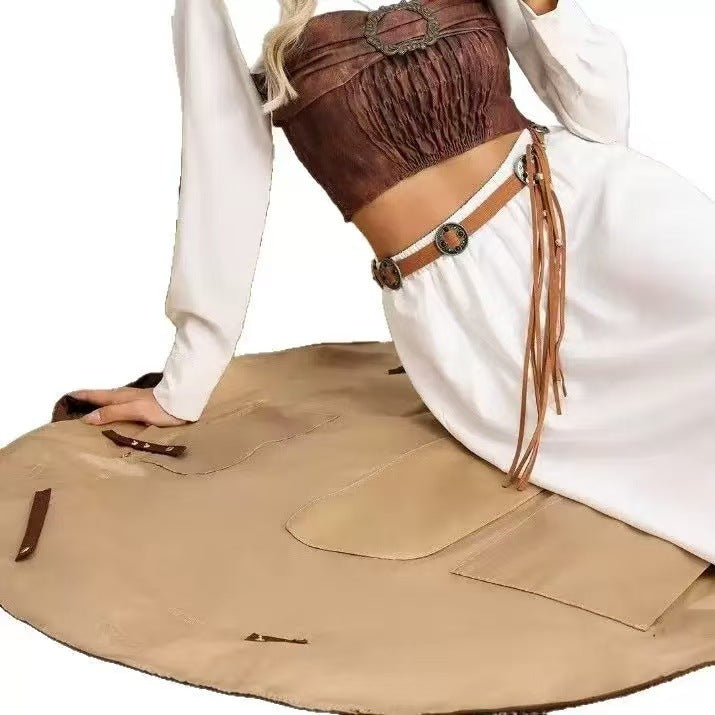 2-in-1 Travel Duffle Bag and Picnic Mat Large Capacity Foldable Shoulder Bag Convertible Camping Storage Tote Wear-Resistant Crossbody Bag for Women