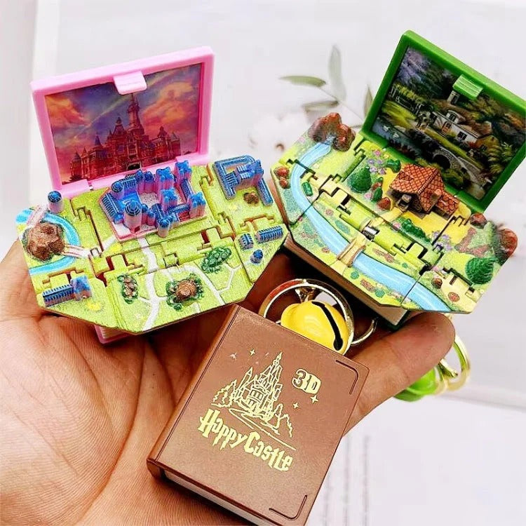 3d Pop-up Book Keychain Folding Bomb Book Decompression Pendant