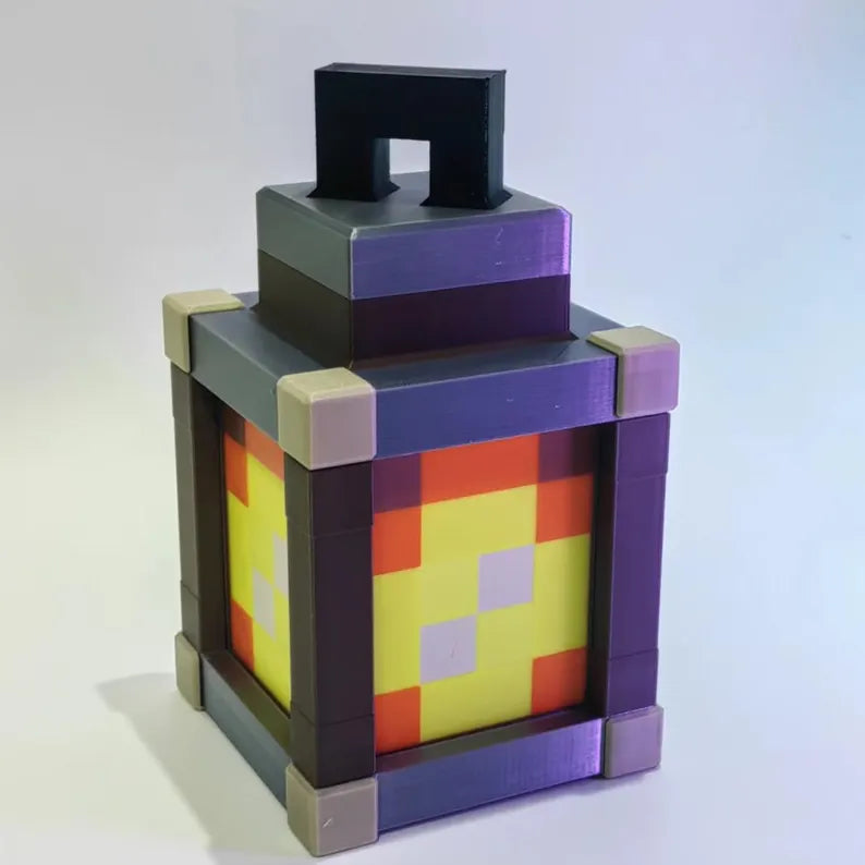 Pixelated Night Light Lantern Chargeable & Bigger- Night Lamp Birthday Gift - Kids Bedroom Decoration - Gamer Room Decor - Christmas Gift