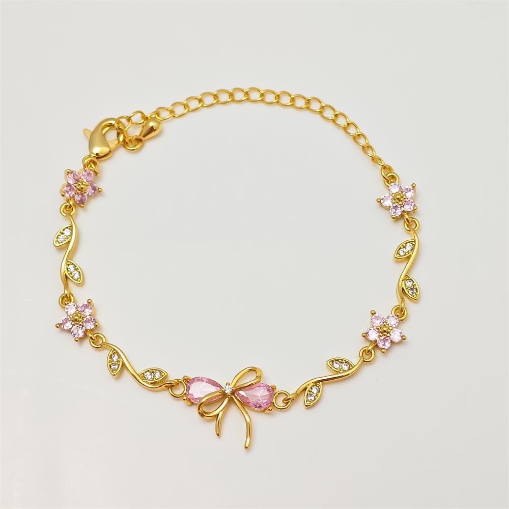 Zircon Colorful Bow Bracelet Gift for Her