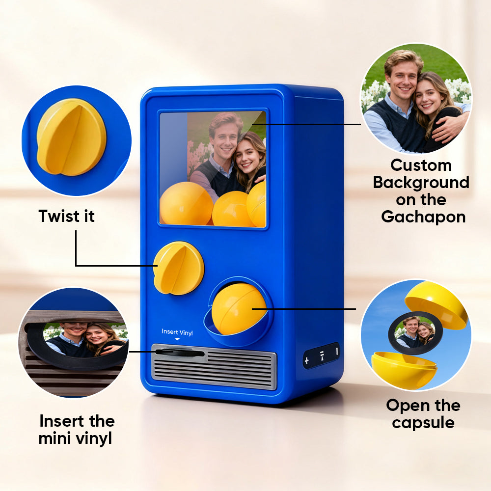 TT ALL Personalized Music and Photo Music Gachapon Machine Custom Song Mini Record Box Retro Gifts for Her Christmas Gifts