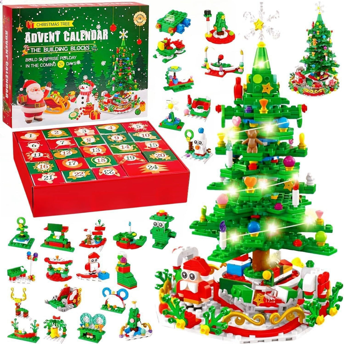 DIY Christmas Tree Building Block Advent Calendar Christmas Toy