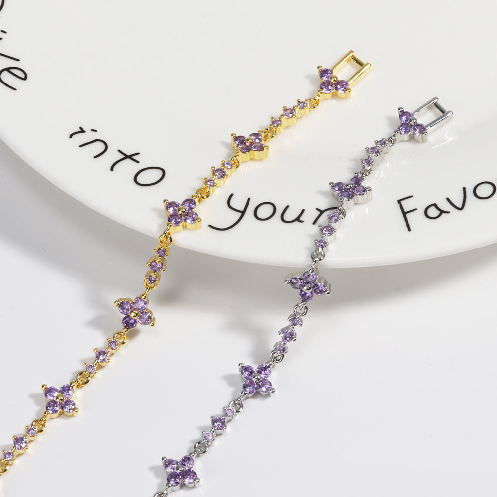 Diamond Bracelet Women's Purple Diamond Jewelry The Best Christmas Gift For Girlfriend