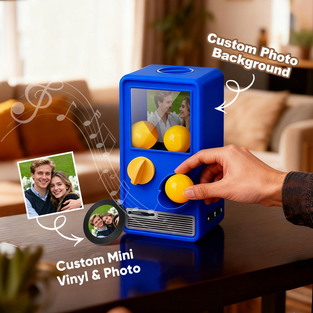 TT ALL Personalized Music and Photo Music Gachapon Machine Custom Song Mini Record Box Retro Gifts for Her Christmas Gifts