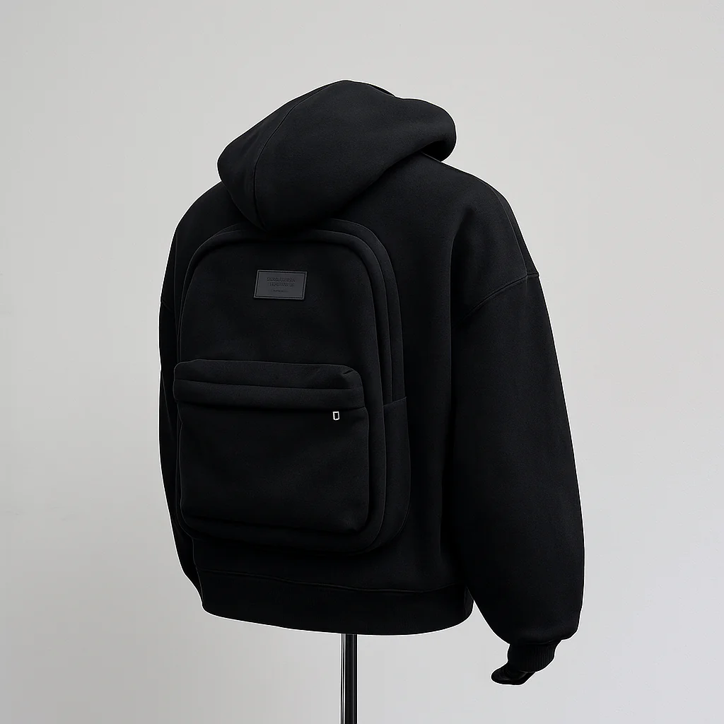 2-in-1 Backpack Hoodie Stylish Utility Sweatshirt with Built-In Storage Pocket