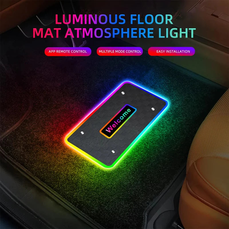 Customized Car Led Colorful Floor Mats Interior Atmosphere Lights Foot Bottom Atmosphere Lights
