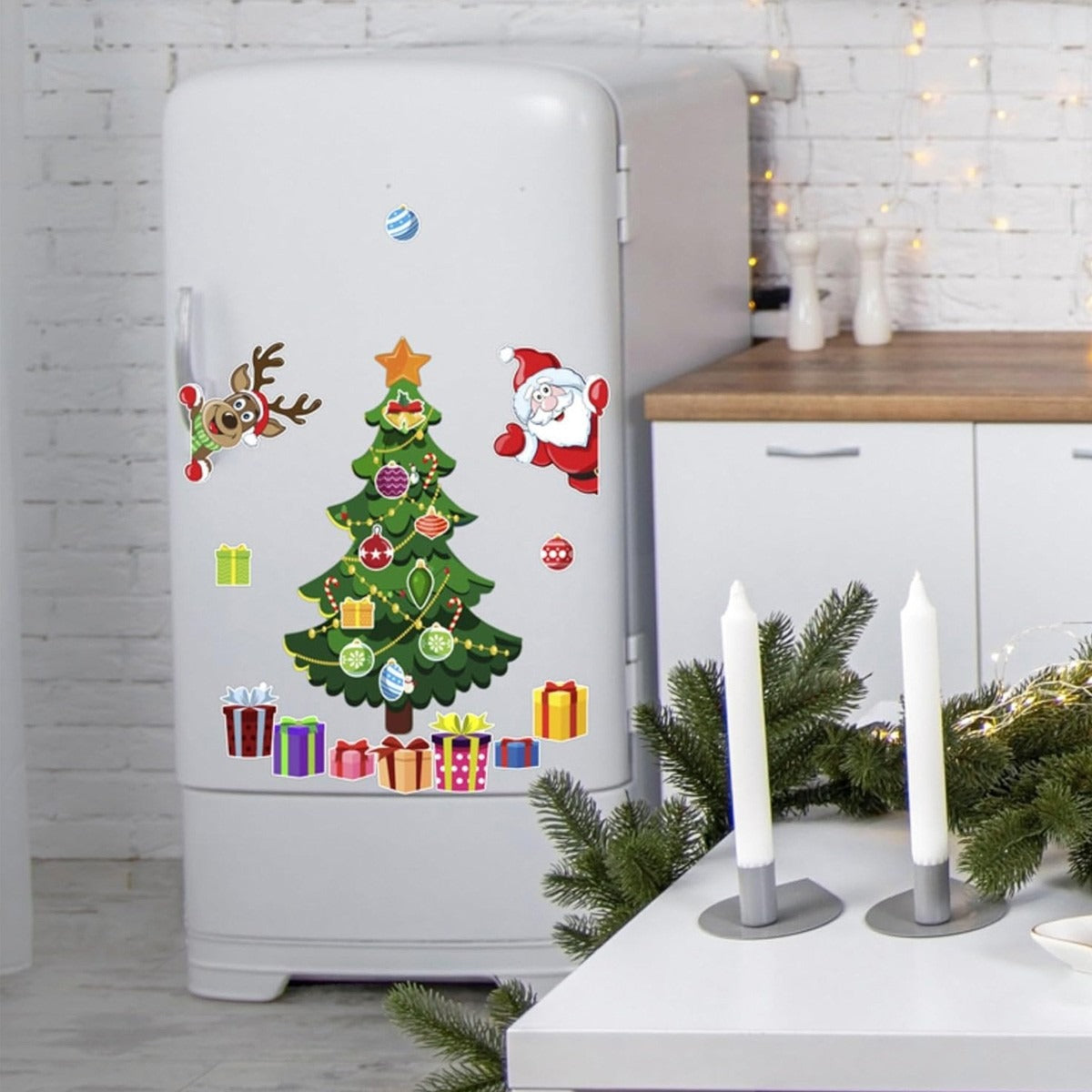 Magnetic Stickers Christmas Tree Decorations Fridge Magnets Sticker Decoration