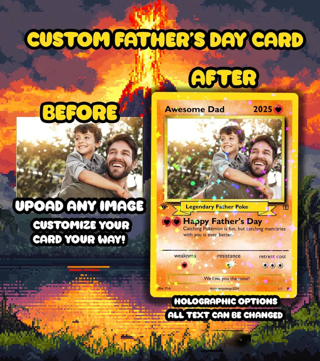 Father's Day Poke Card, Custom Poke Card, Gift For dad, Father's Day Gift, Custom Poke Present