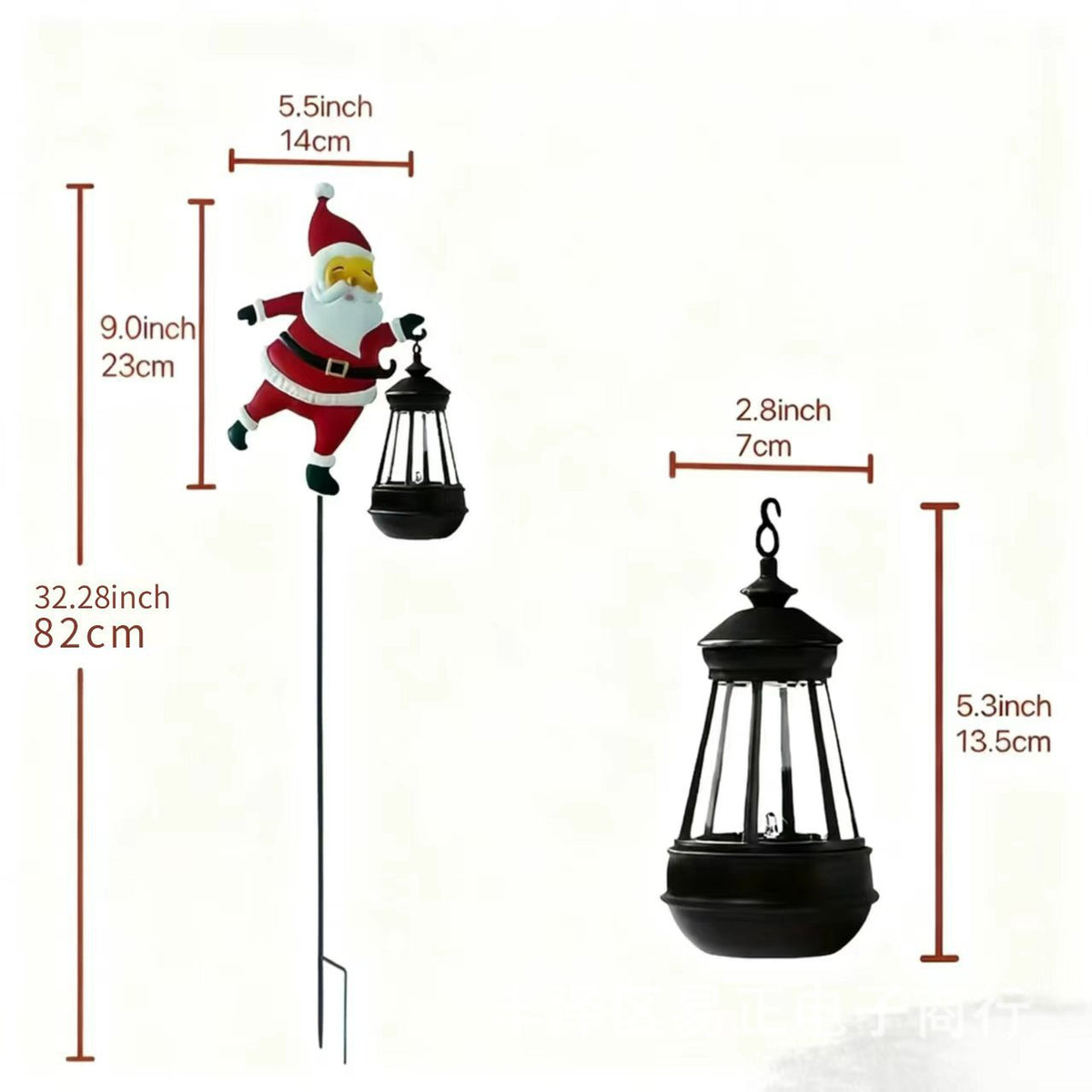 Solar-Powered Santa Claus Lights Ground-Mounted Outdoor Solar Lights Courtyard Decorative Lights