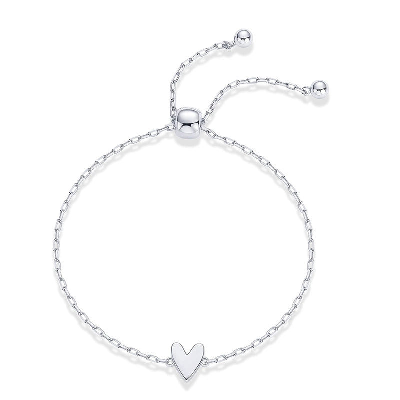 Heart-Shaped Bracelet Set Stainless Steel Adjustable Couple Bracelet Friend Bracelet Jewelry