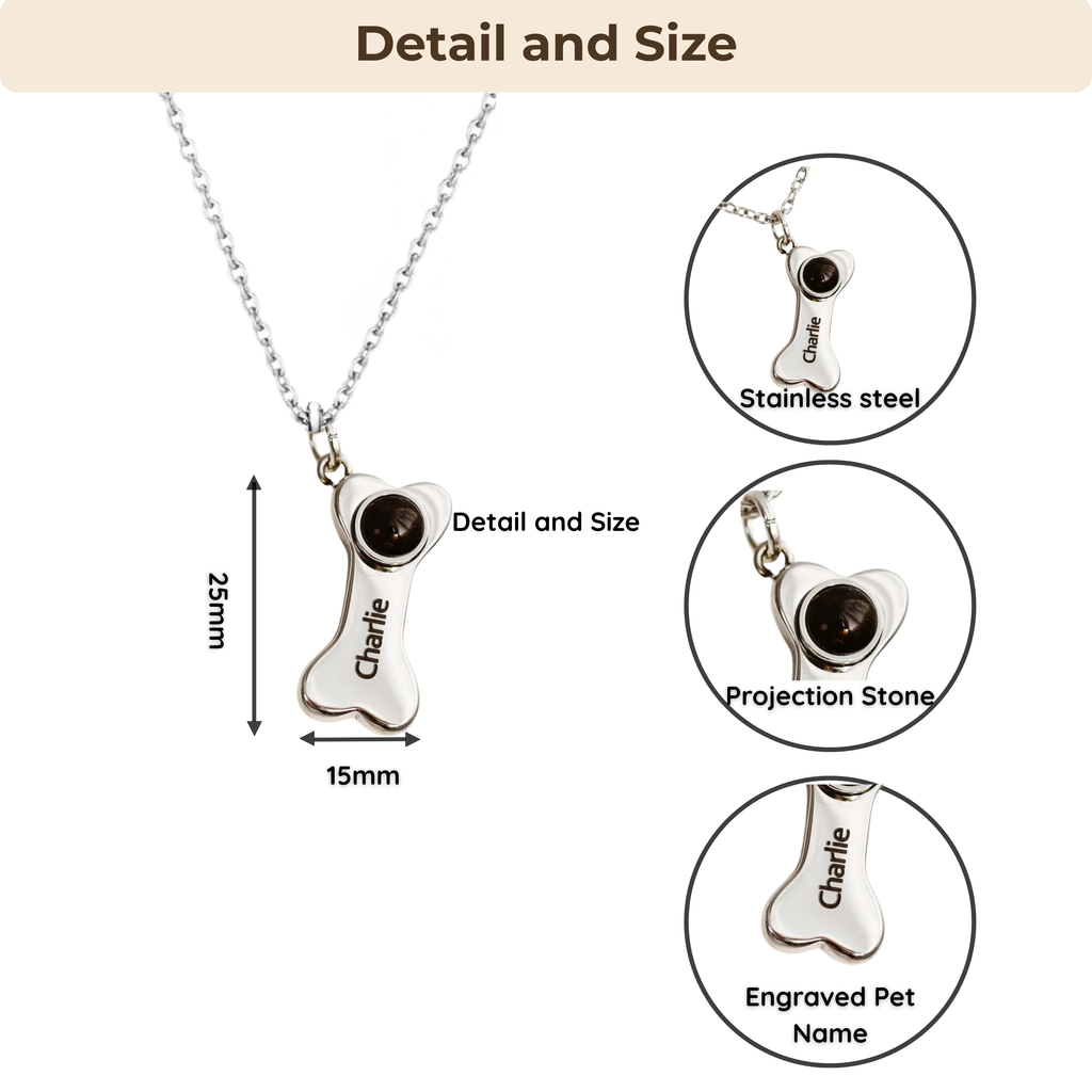 Personalized Necklace With Photo Projection & Engraved Name