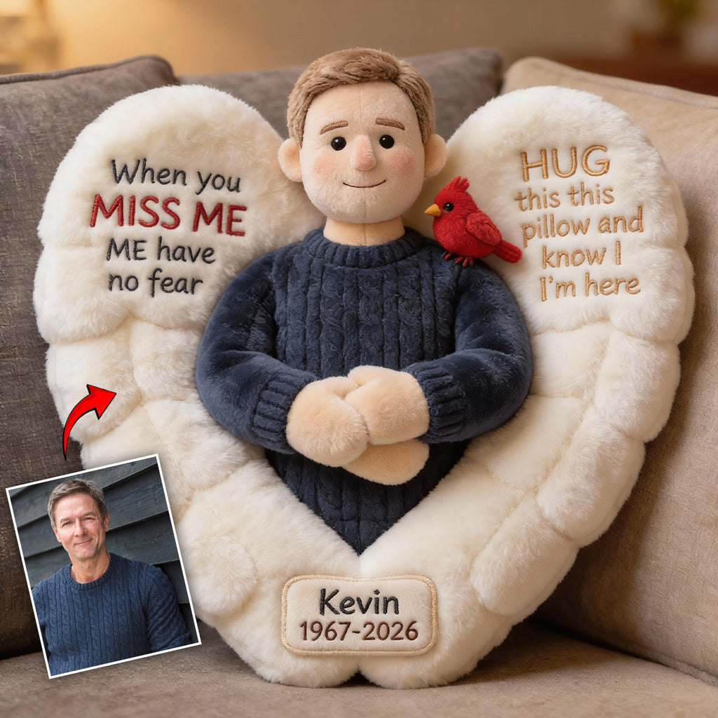 Custom From Photo - When You Miss Me - Personalized Memorial Faux Fur Shaped 2D Pillow