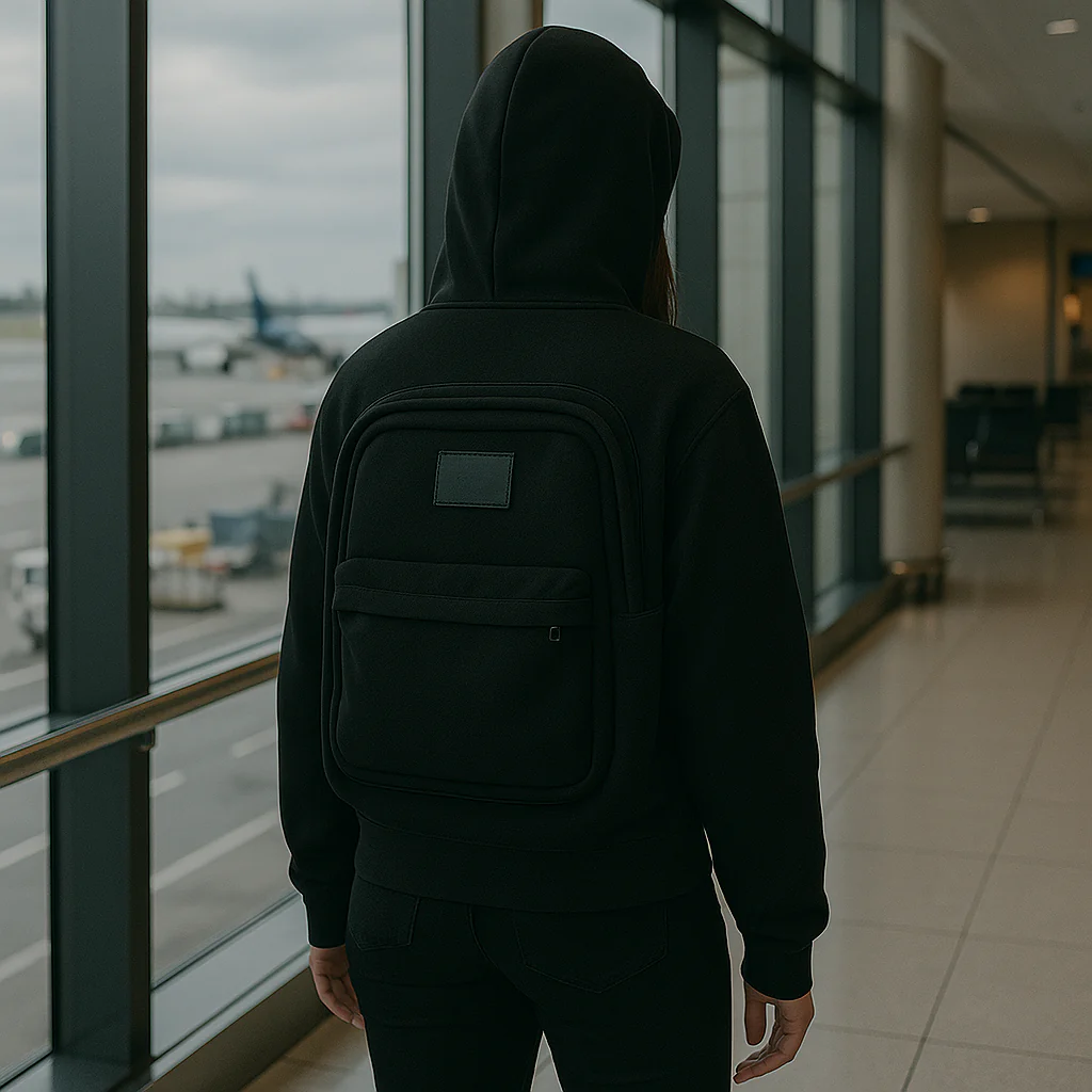 2-in-1 Backpack Hoodie Stylish Utility Sweatshirt with Built-In Storage Pocket