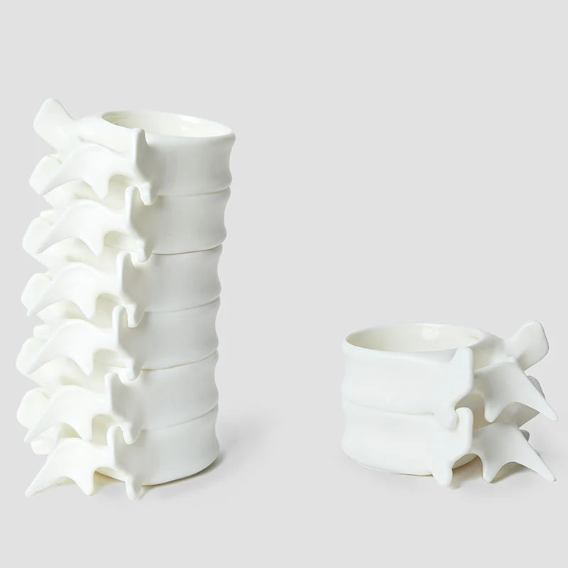 Spine Coffee Cup Mug Ceramic Vertebrae Shaped Mug Artistic Spine Bone Handle Coffee Cup Gothic Decor Halloween Medical Student Doctor Gift