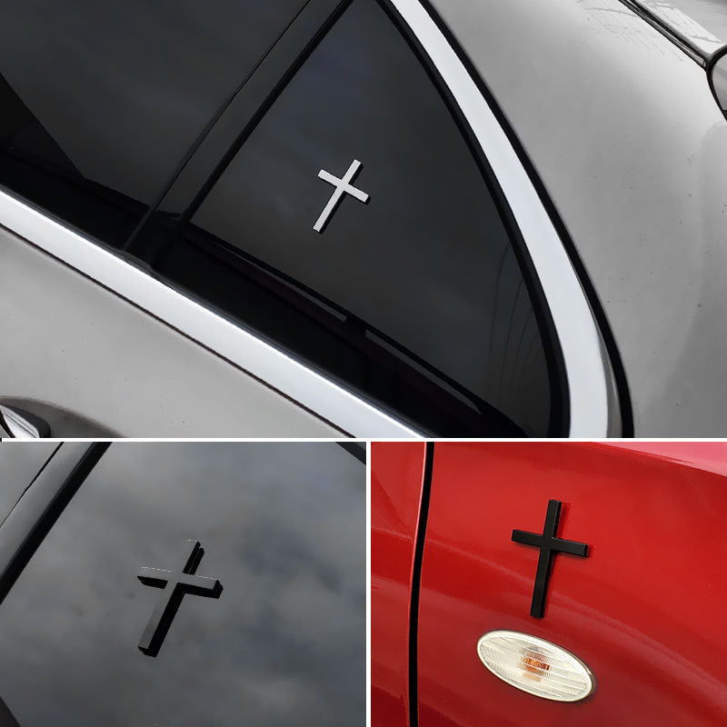 Three-dimensional Cross Car Sticker Zinc Alloy Metal Car Sticker Car Modification Decoration