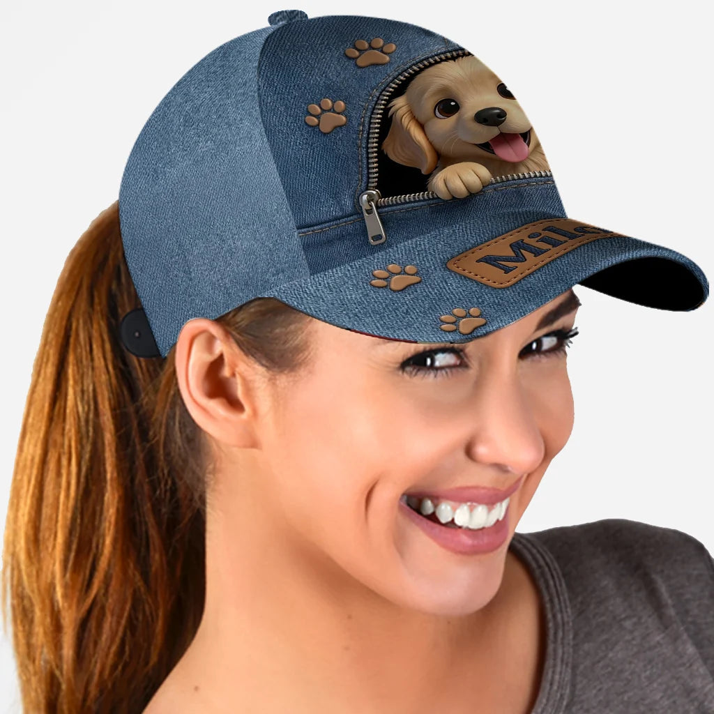 Personalized Dog Photo Hat | Custom Pet Portrait Baseball Cap, Dog Lover Gift, Embroidered Dog Face Cap for Men & Women