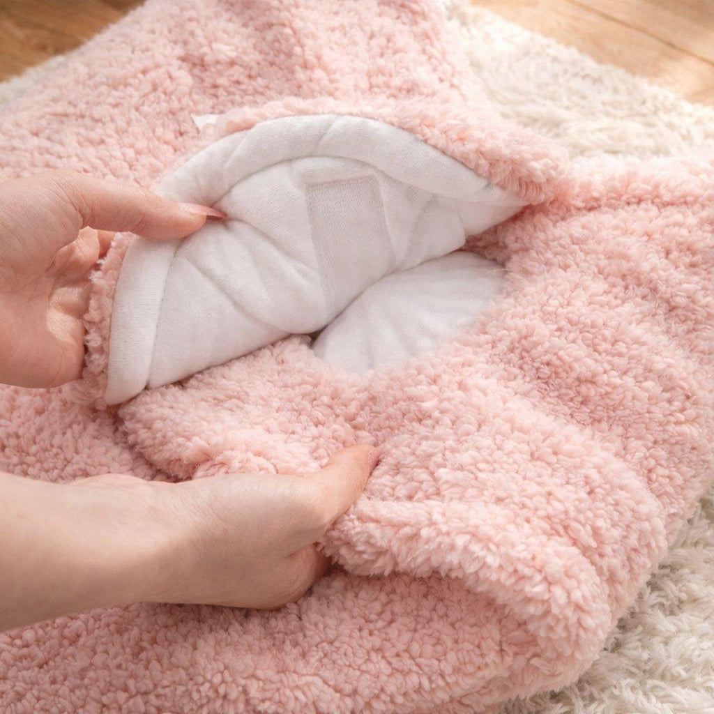 Plush Bunny Baby Swaddle Sleep Sack Anti-Startle Wearable Blanket Split-Leg Sleeping Bag for Newborns