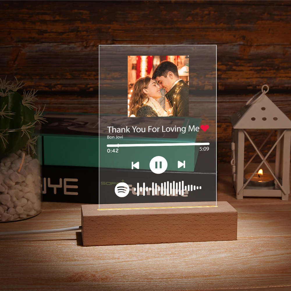 Scannable Custom Spotify Code Acrylic Music Plaque Gifts For Friend 4.7in*6.3in (12*16cm)