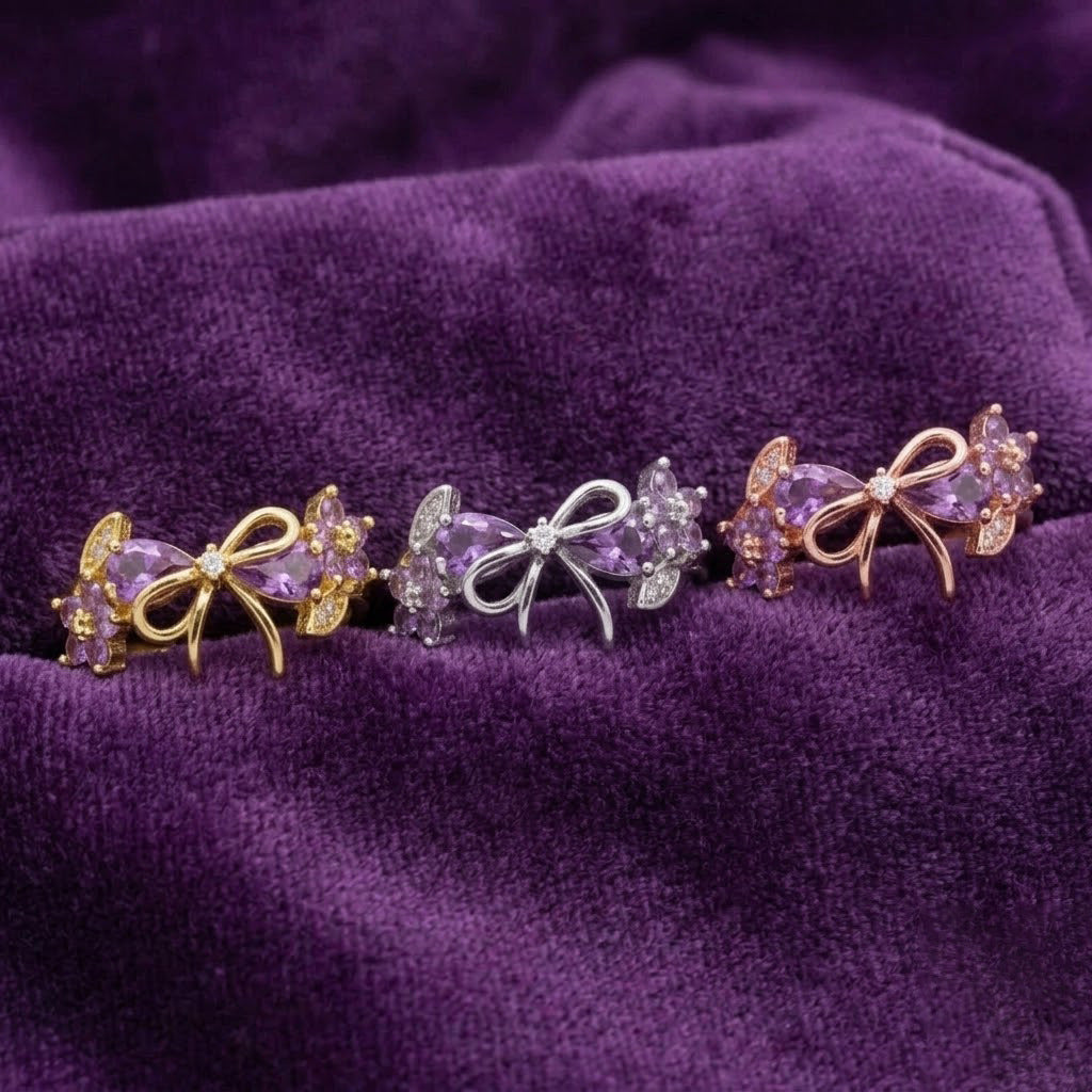 Elegant Pink Zircon Flower Open Ring 18K Gold Plated Copper Floral Adjustable Ring Sparkling Cherry Blossom Statement Ring Gift for Women