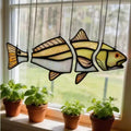 Handcrafted Stained Glass Red Drum Fish Hanging Suncatcher Coastal Art Decor Gift
