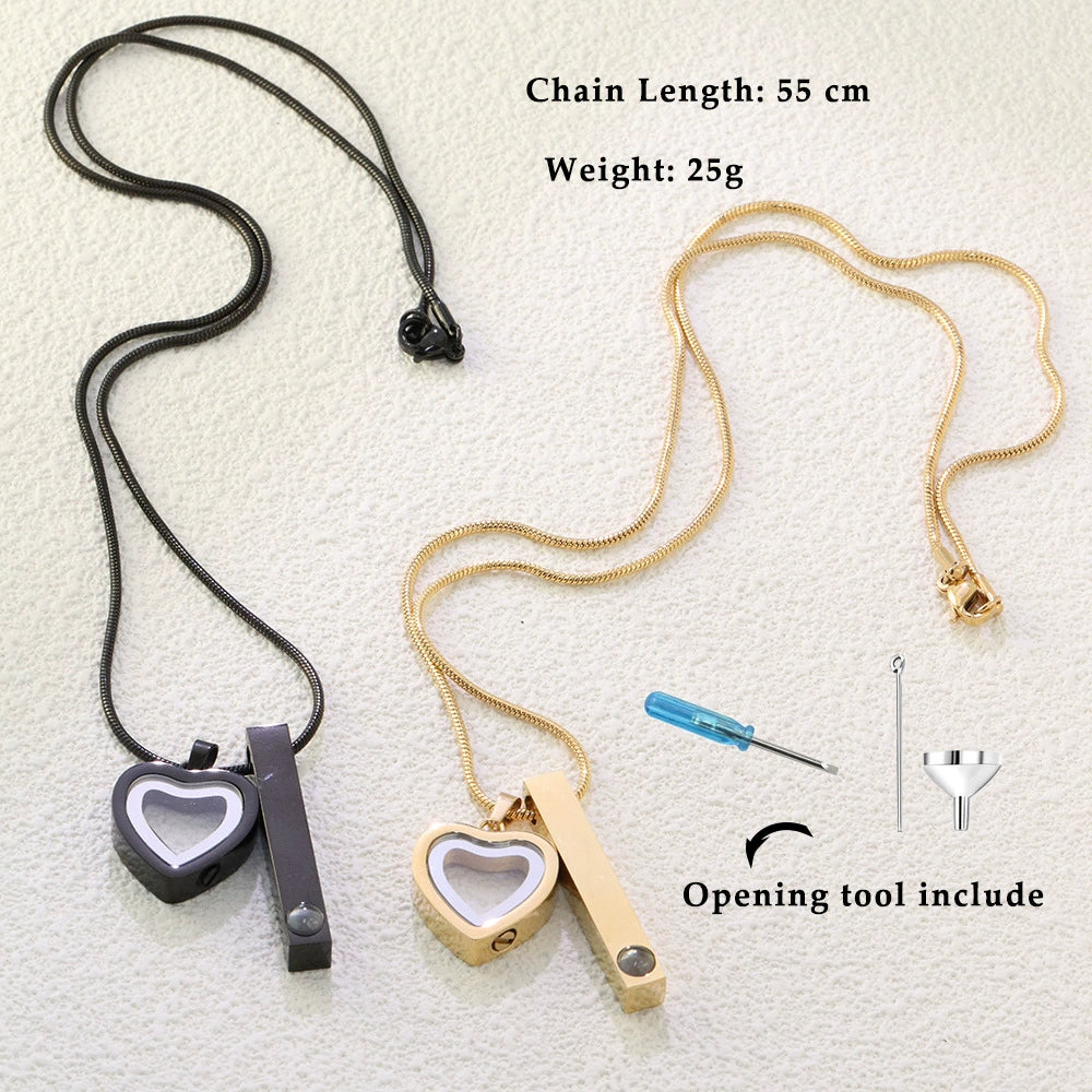 Pet Ashes Projection Necklace Spotify Code Necklace Glass Pendant Heart-Shaped Urn Necklace Custom Photo Stainless Steel Necklace For Pet Lover