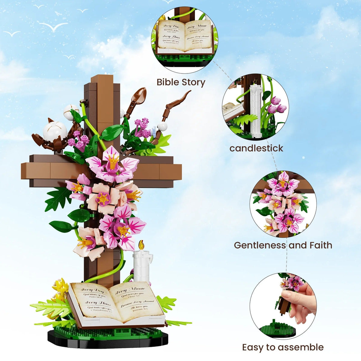 Cross and Holy Bible Building Blocks Meaningful Christian Gift Based Gifts