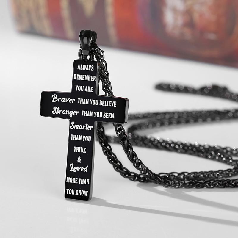 Easter Basket Stuffers for Teens, Boys Gifts Teenage Him 10-12 Year Old Ideas,Coduation Birthday Cool Boyfriend, Men Cross Necklace Chain Son Christmas Day, Pendant Fashion Necklace