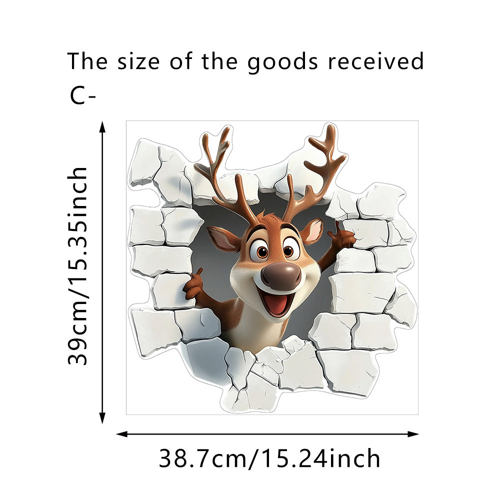 3D Christmas Wall Stickers Santa Claus Removable Stickers Holiday Wallpaper Home Decor