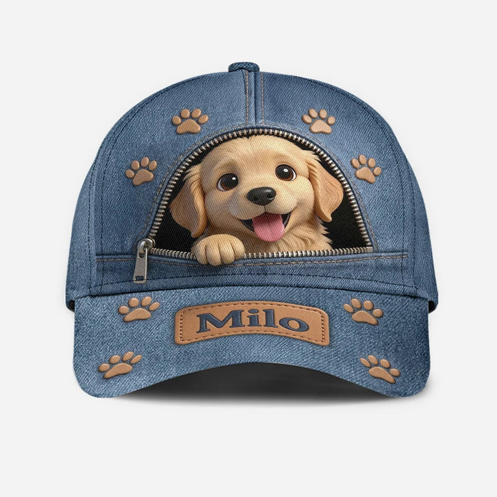 Personalized Dog Photo Hat | Custom Pet Portrait Baseball Cap, Dog Lover Gift, Embroidered Dog Face Cap for Men & Women