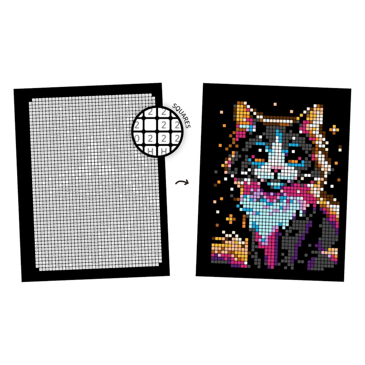 100 Color by Number Mysteries: A Coloring Book for Adults Relaxation and Wonder – Squares, Diamonds, Dots (Pixelcolorist Quest)