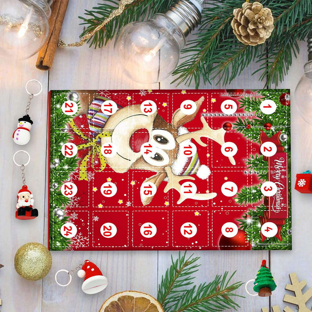 Christmas Ornament/Keychain Blind Box Xmas 24-day Countdown Calendar Gifts Box Xmas Gift