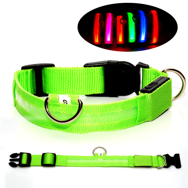 LED Luminous Dog Collar USB Rechargeable, Adjustable Night Safety Glow Collar for Pets