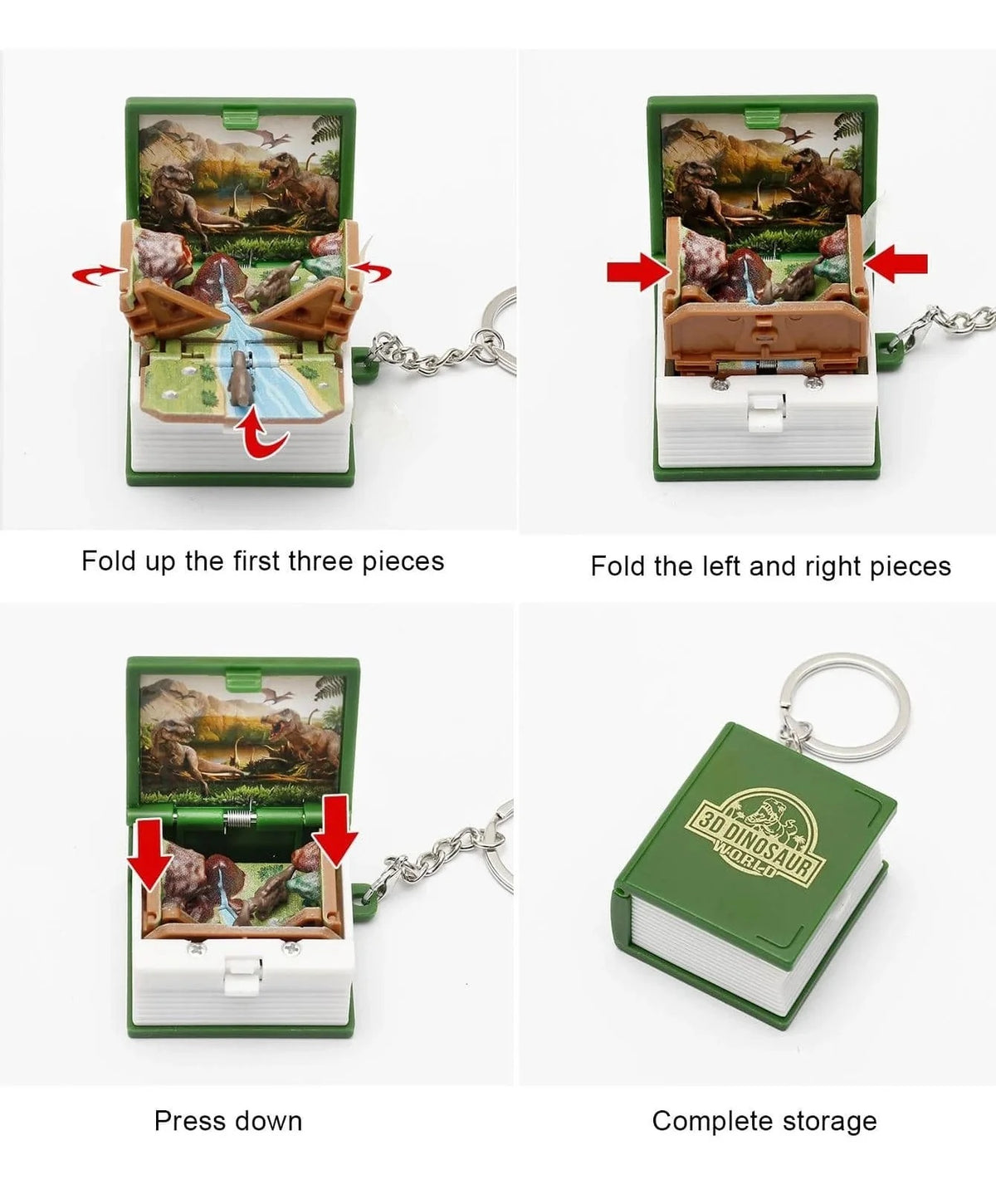 3d Pop-up Book Keychain Folding Bomb Book Decompression Pendant