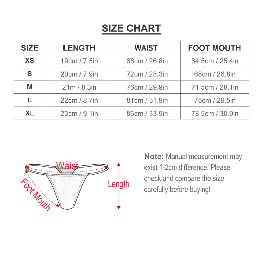 Custom Face Women's Tanga Thong I Love Your Cock Valentine's Day Gift
