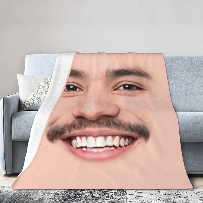 Custom Face Blanket with Photos Personalized Faces Blanket with Picture Funny Face Throw Blankets Gift for Valentine's Day