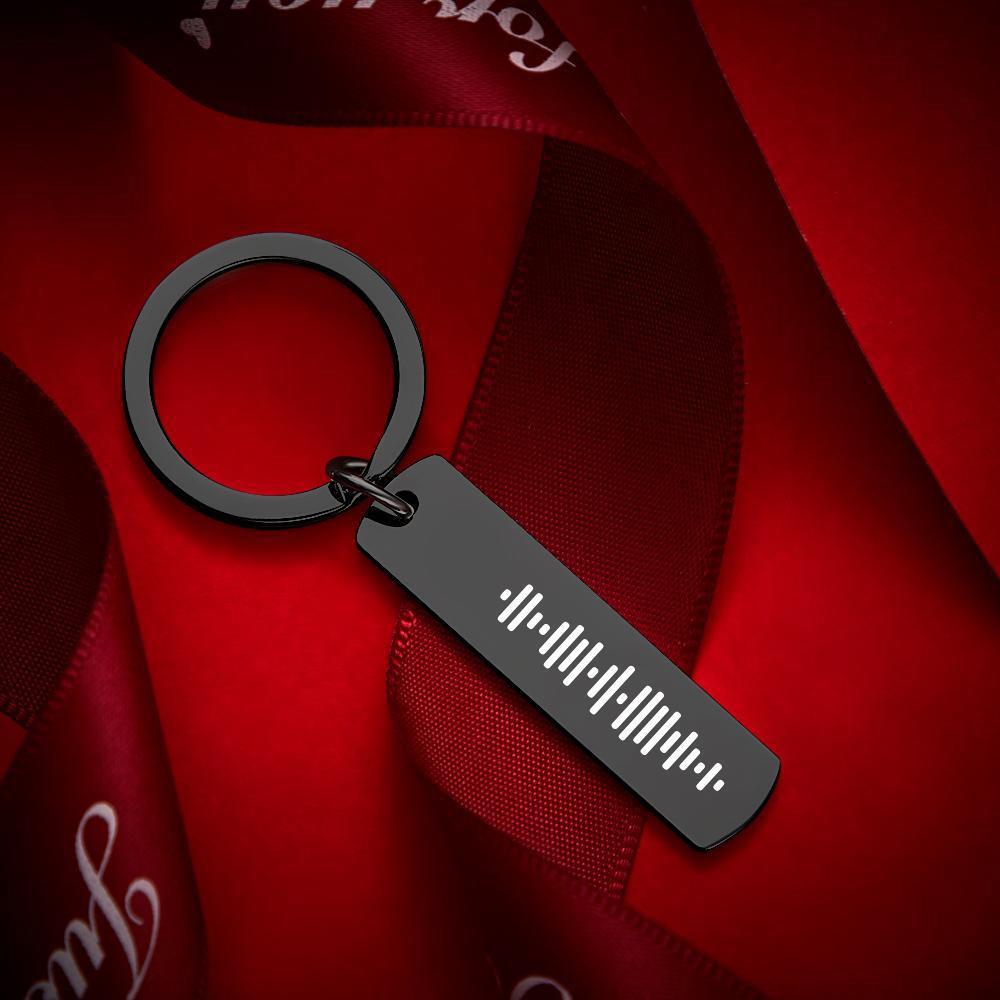 Scannable Music Code Keychain, Custom Music Song Keychains Gift