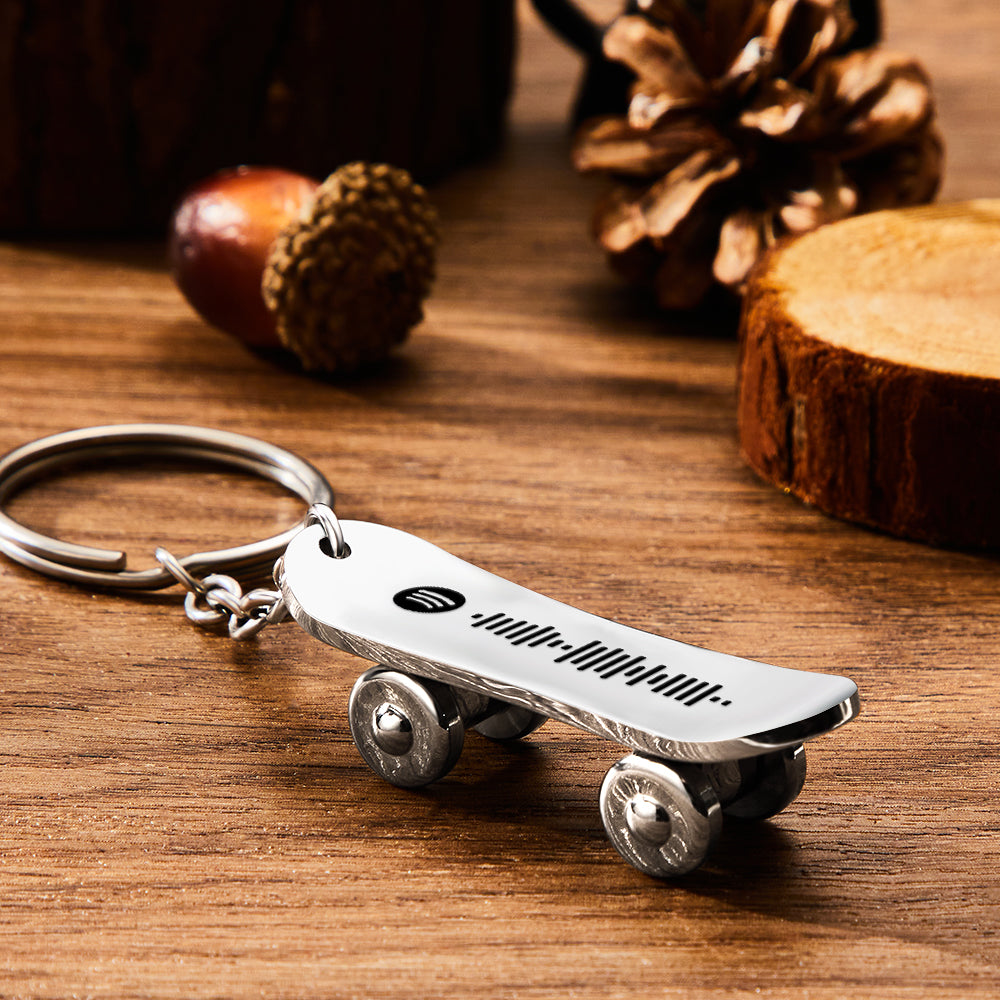 Custom Skateboard Keychain Spotify Code Keyring