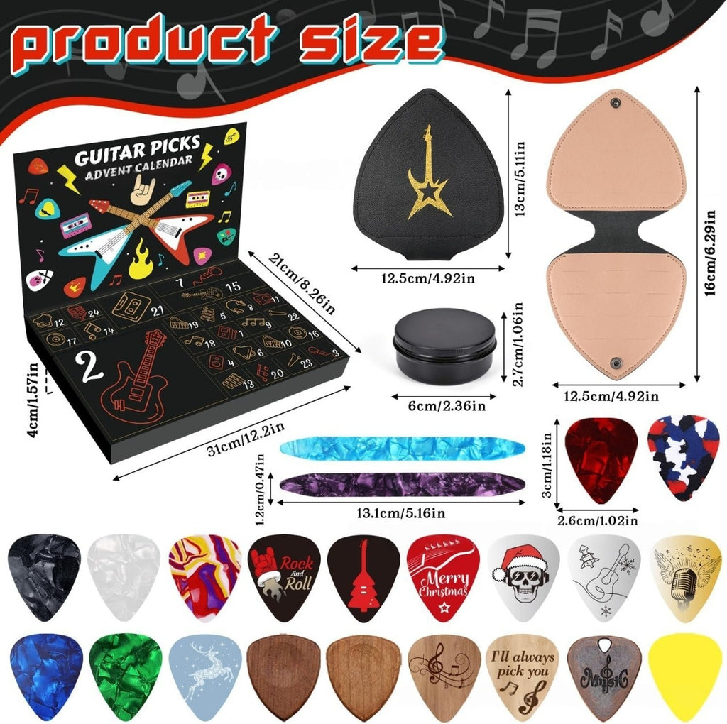 Guitar Picks Advent Calendar Guitar Picks Christmas Countdown Blind Box Christmas Gift