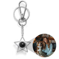 Personalized Star Photo Keychain Custom Projection Gem Key Ring Christmas Gifts for Him