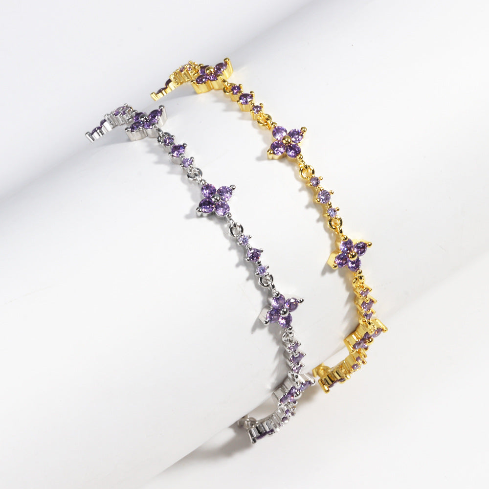 Diamond Bracelet Women's Purple Diamond Jewelry The Best Christmas Gift For Girlfriend