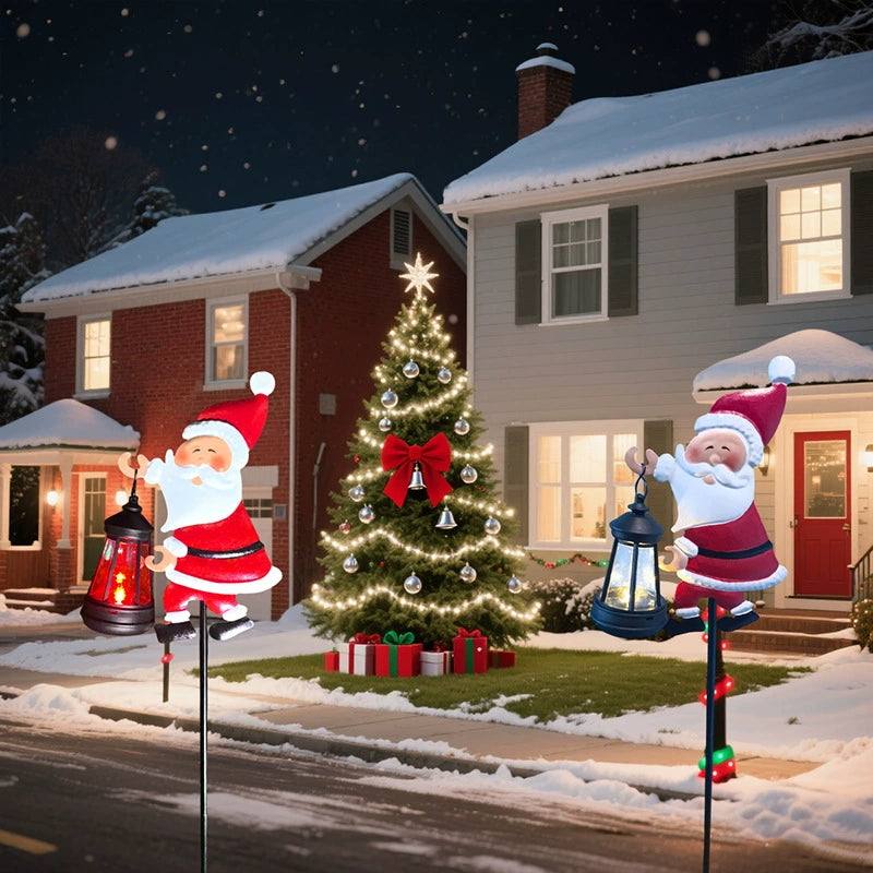 Solar-Powered Santa Claus Lights Ground-Mounted Outdoor Solar Lights Courtyard Decorative Lights