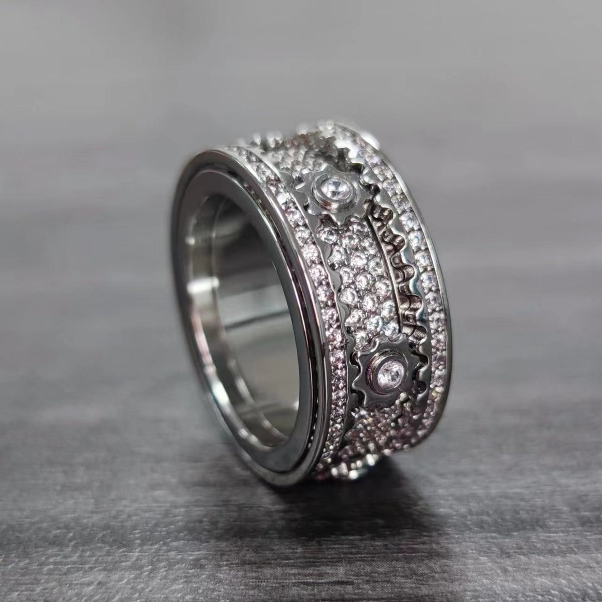 Rotating Starry Ring Full-Diamond Ring - Anxiety Relief Fidget Gift