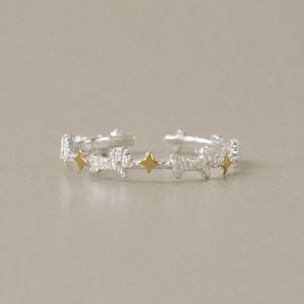 Star Pony Open Ring Adjustable Finger Ring Fashion Jewelry Gift for Women for Girls