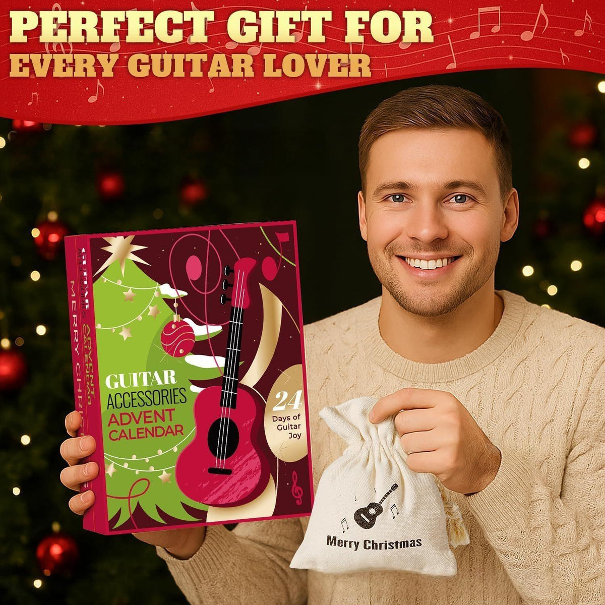 Guitar Picks Advent Calendar Guitar Accessory Set Christmas Countdown Blind Box A Gift for Guitar Lovers