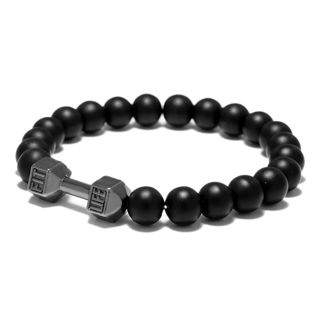 Metal Dumbbell Beads Bracelet Fitness Jewelry for Weightlifting Enthusiasts Sporty Accessory