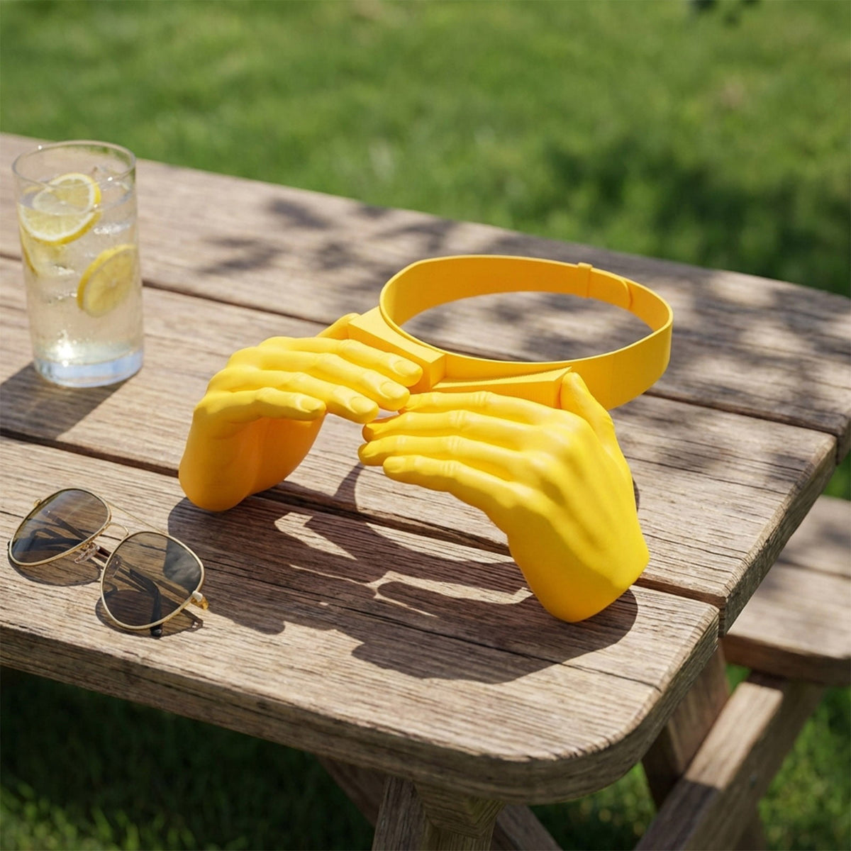 Funny Hand Shaped Sun Visor Hat, Novelty Palm Design Summer Sunshade Cap, Adjustable UV Protection Visor for Party Festival Beach Outdoor